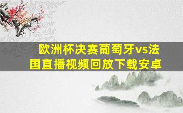 欧洲杯决赛葡萄牙vs法国直播视频回放下载安卓