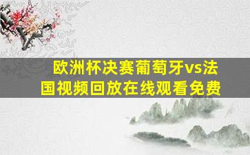 欧洲杯决赛葡萄牙vs法国视频回放在线观看免费