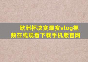 欧洲杯决赛观赛vlog视频在线观看下载手机版官网