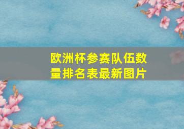 欧洲杯参赛队伍数量排名表最新图片