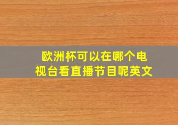 欧洲杯可以在哪个电视台看直播节目呢英文