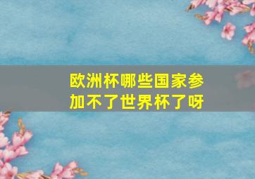 欧洲杯哪些国家参加不了世界杯了呀