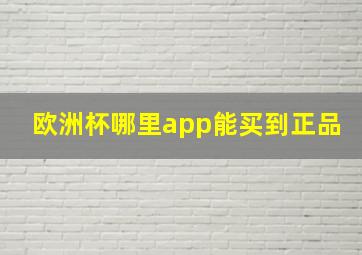 欧洲杯哪里app能买到正品