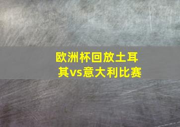 欧洲杯回放土耳其vs意大利比赛