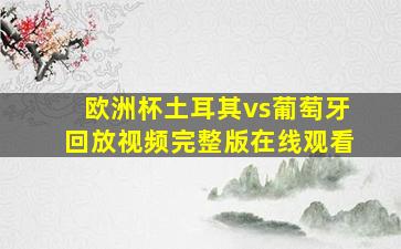 欧洲杯土耳其vs葡萄牙回放视频完整版在线观看