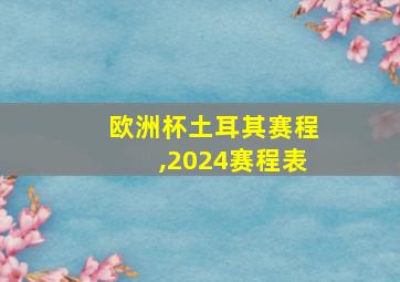 欧洲杯土耳其赛程,2024赛程表