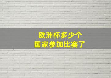 欧洲杯多少个国家参加比赛了