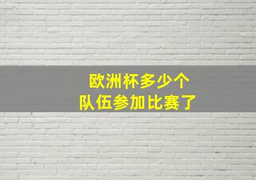 欧洲杯多少个队伍参加比赛了