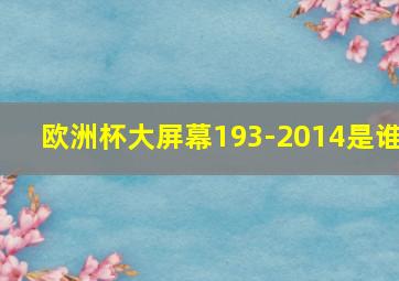 欧洲杯大屏幕193-2014是谁