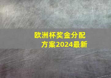 欧洲杯奖金分配方案2024最新