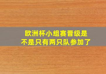 欧洲杯小组赛晋级是不是只有两只队参加了