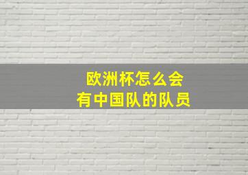 欧洲杯怎么会有中国队的队员