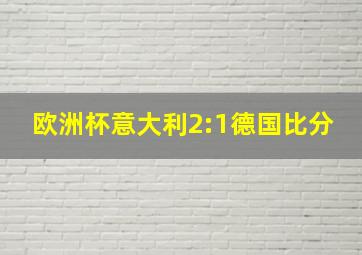 欧洲杯意大利2:1德国比分