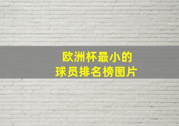 欧洲杯最小的球员排名榜图片