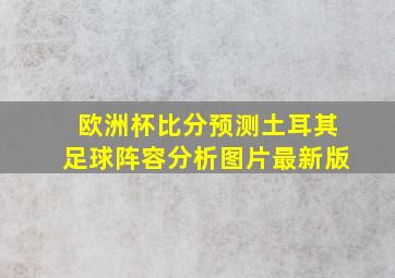 欧洲杯比分预测土耳其足球阵容分析图片最新版