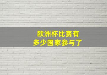 欧洲杯比赛有多少国家参与了