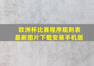 欧洲杯比赛程序规则表最新图片下载安装手机版