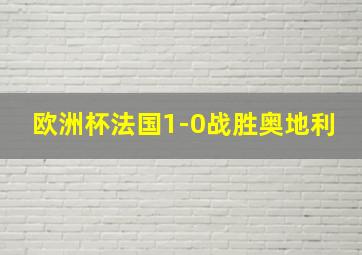 欧洲杯法国1-0战胜奥地利