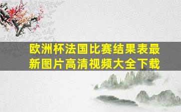 欧洲杯法国比赛结果表最新图片高清视频大全下载