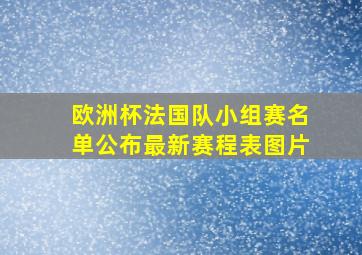 欧洲杯法国队小组赛名单公布最新赛程表图片