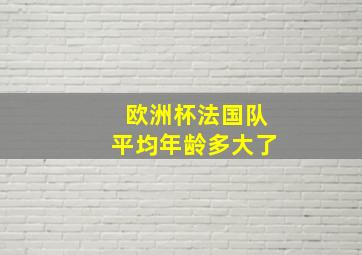 欧洲杯法国队平均年龄多大了