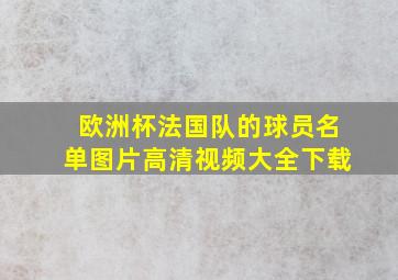 欧洲杯法国队的球员名单图片高清视频大全下载