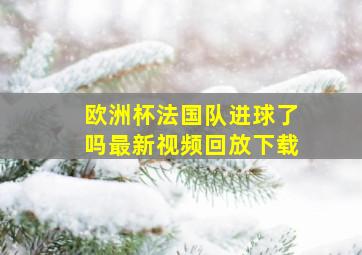 欧洲杯法国队进球了吗最新视频回放下载