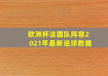 欧洲杯法国队阵容2021年最新进球数据