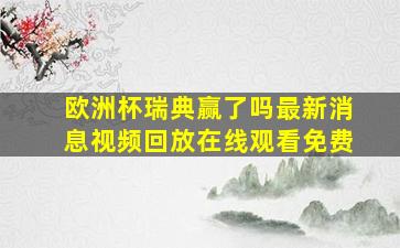 欧洲杯瑞典赢了吗最新消息视频回放在线观看免费