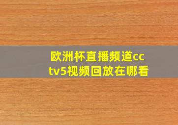 欧洲杯直播频道cctv5视频回放在哪看