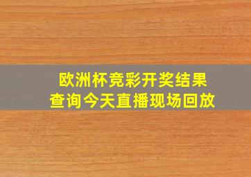 欧洲杯竞彩开奖结果查询今天直播现场回放