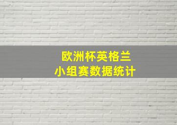 欧洲杯英格兰小组赛数据统计