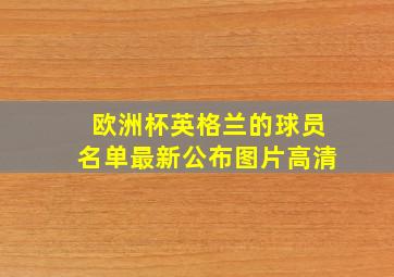 欧洲杯英格兰的球员名单最新公布图片高清