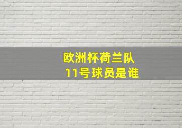 欧洲杯荷兰队11号球员是谁