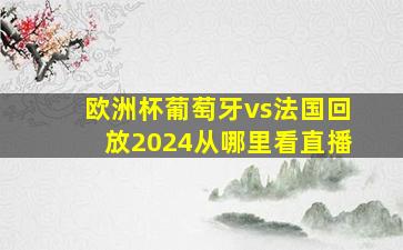 欧洲杯葡萄牙vs法国回放2024从哪里看直播