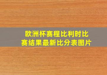 欧洲杯赛程比利时比赛结果最新比分表图片