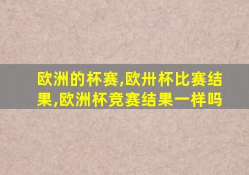 欧洲的杯赛,欧卅杯比赛结果,欧洲杯竞赛结果一样吗