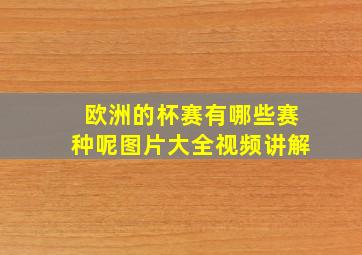 欧洲的杯赛有哪些赛种呢图片大全视频讲解