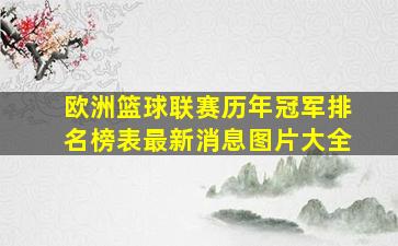 欧洲篮球联赛历年冠军排名榜表最新消息图片大全