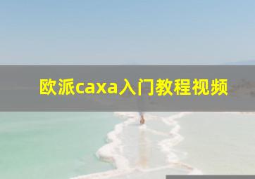 欧派caxa入门教程视频