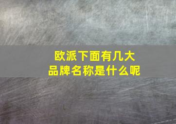 欧派下面有几大品牌名称是什么呢