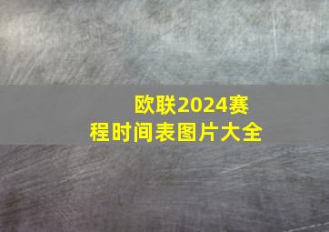 欧联2024赛程时间表图片大全