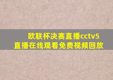 欧联杯决赛直播cctv5直播在线观看免费视频回放