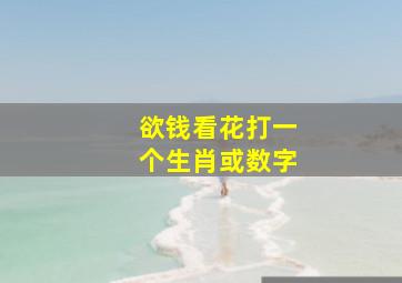 欲钱看花打一个生肖或数字