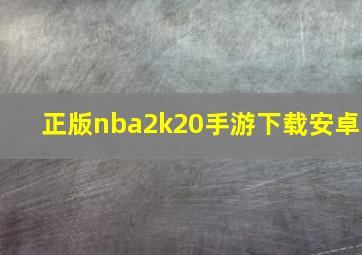 正版nba2k20手游下载安卓