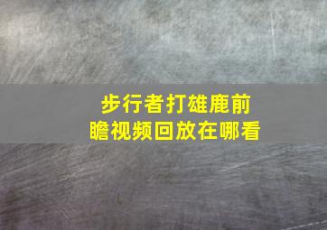 步行者打雄鹿前瞻视频回放在哪看