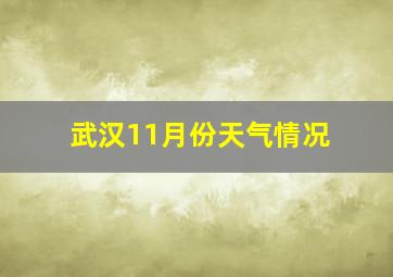 武汉11月份天气情况