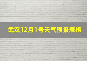 武汉12月1号天气预报表格