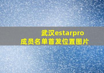 武汉estarpro成员名单首发位置图片