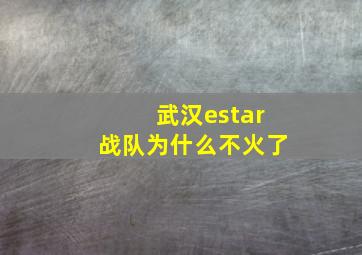 武汉estar战队为什么不火了